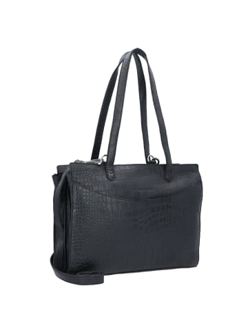 Cowboysbag Elston Schultertasche Leder 34 cm in croco black