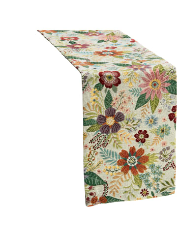 Erwin Müller Jacquard, Baumwollmischung, Gewebt Tischband in natur-bunt