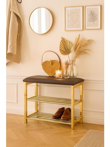 möbel-direkt Sitzbank Schuhregal in messing