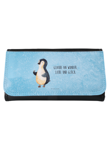 Mr. & Mrs. Panda Damen Portemonnaie Pinguin Marienkäfer mit Spruch in Eisblau