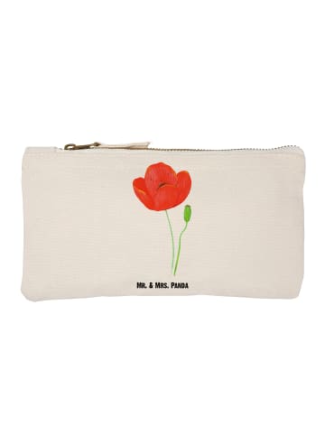 Mr. & Mrs. Panda Schminktasche Blume Mohnblume ohne Spruch in Weiß