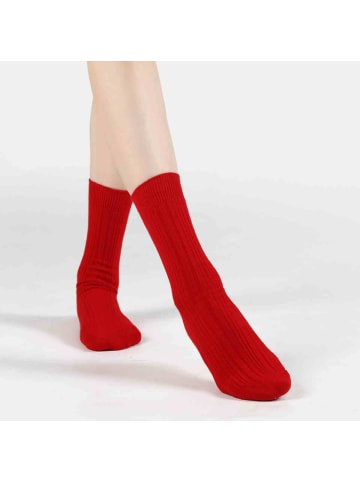 MUNADUNA 2er-Pack Strukturierte Muster Rote Socken