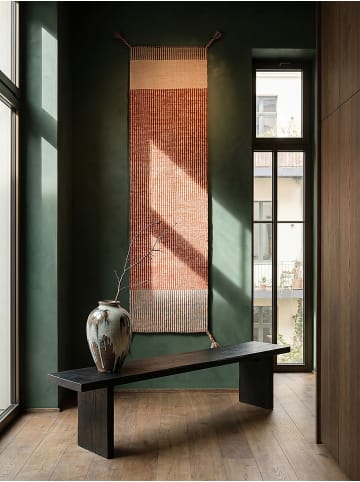 KADIMA DESIGN Teppich Wolle Handgewebt WEY Streifen Wohnzimmer Modern Wohnlich in Rot