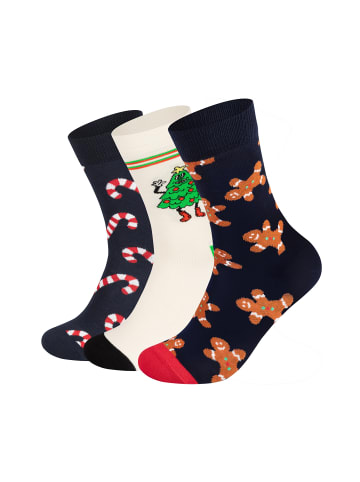 Happy Socks Socken Gingerbread, Happy Tree and Candy Cane in Multicolor