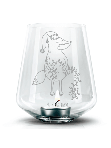 Mr. & Mrs. Panda Glas Windlicht Fuchs Weihnachten ohne Spruch in Transparent