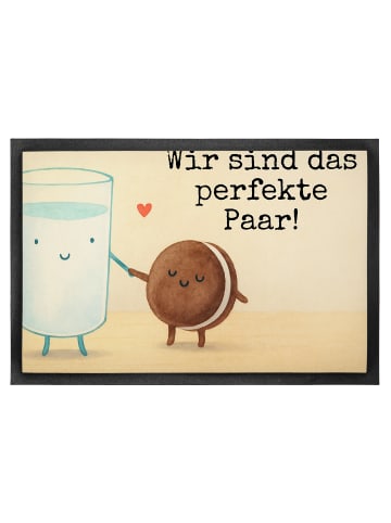 Mr. & Mrs. Panda Schmutzmatte Milch Keks Design mit Spruch in Weiß