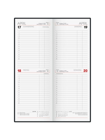 BRUNNEN Vormerkbuch 784 11x29,7cm 2 Tage/Seite Pappe blau 2026