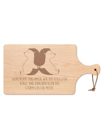 Mr. & Mrs. Panda Holzbrett Igel händchenhaltend mit Spruch in Transparent