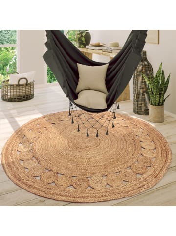 KADIMA DESIGN Jute Teppich Boho wendbar in Natur