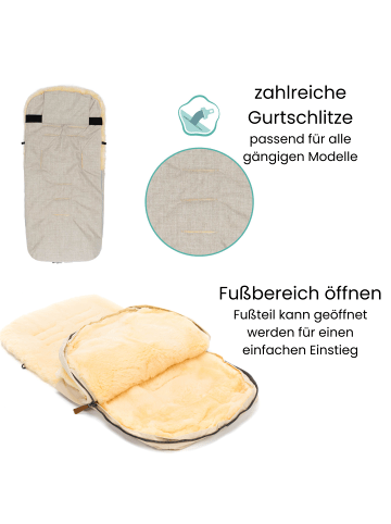 fillikid Winterfußsack Bernina Lammfell Exklusiv in Sand