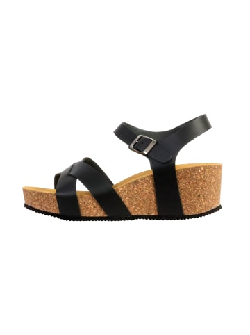 Divine Factory Noga Ety Edge Kompensationssandalen aus Leder Schwarz