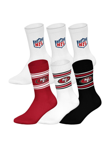 NFL Socken 6er Pack in San Francisco 49ers/Weiß