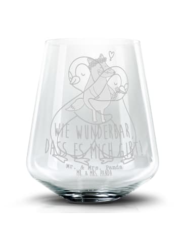 Mr. & Mrs. Panda Longdrinkglas Pinguine Kuscheln ohne Spruch in Transparent