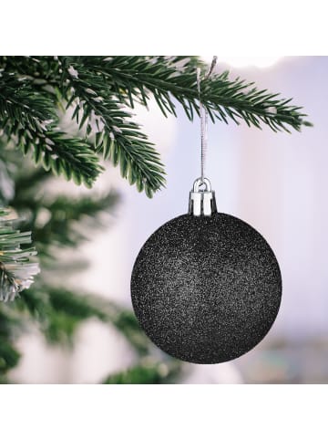 relaxdays 101-tlg. Weihnachtskugeln Set in Schwarz/ Weiß