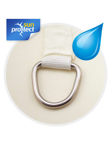 Gartenia sunprotect Sonnensegel Hydro, 3 x 3 m, Quadrat, wasserabweisend, creme in Creme