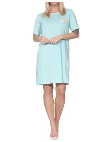 NORMANN Nachthemd kurzarm sommerlicher Look 125 214 90 552 in helltürkis