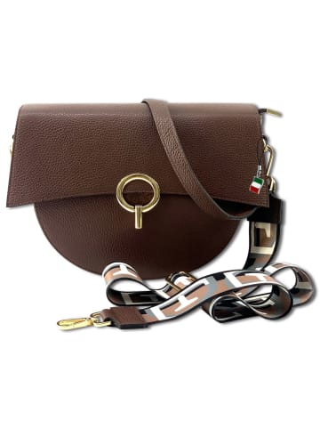 Florence Florence Umhängetasche, Citytasche Leder dunkelbraun ca. 30cm