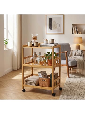 relaxdays Servierwagen in Natur - (B)53 x (H)80 x (T)30 cm