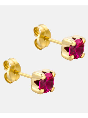 Diamant L'éternel Ohrringe aus 375 Gelbgold mit Rubin