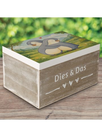 Mr. & Mrs. Panda Geschenkbox Pinguine Kuscheln Design ohne Spruch in Weiß