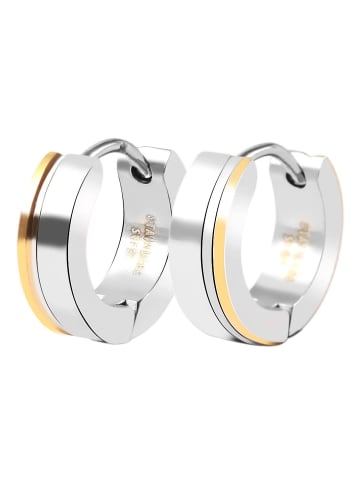 Adeliás Damen Ohrringe – Klappcreole aus Edelstahl in weiß