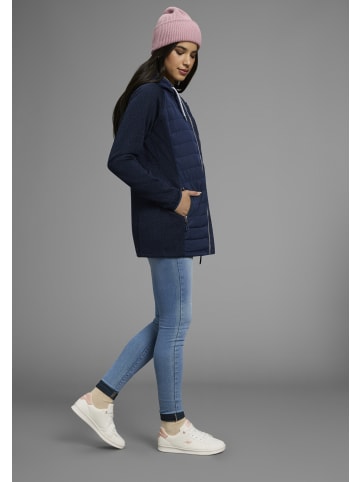 Polarino Strickfleecejacke in Navy mélange