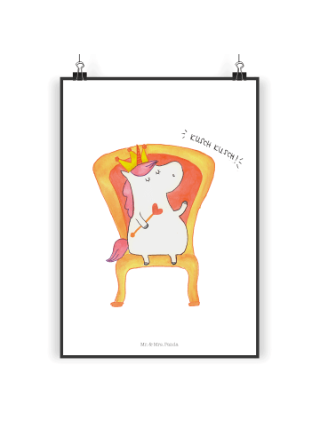 Mr. & Mrs. Panda Wandbild Einhorn Prinzessin ohne Spruch in Weiß