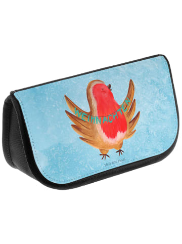 Mr. & Mrs. Panda Kulturbeutel Rotkehlchen Weihnachten ohne Spruch in Eisblau