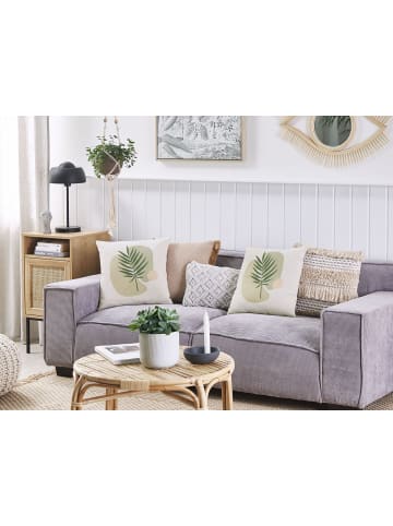 Beliani 2er-Set Dekokissen MICROSORUM in Grün/Beige