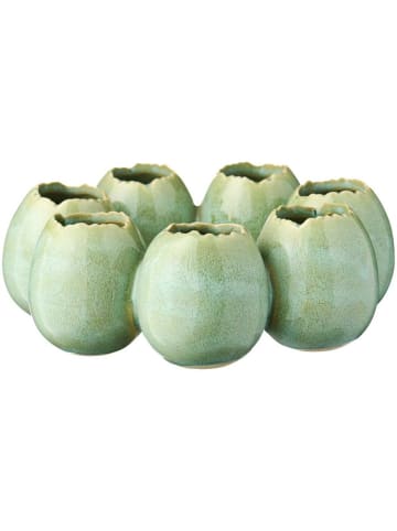 IB Laursen Vase EIFÖRMIG Grün 7 Vasen im Kreis 19x6 cm