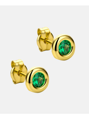 Diamant L'éternel Ohrringe aus 375 Gelbgold mit Smaragd