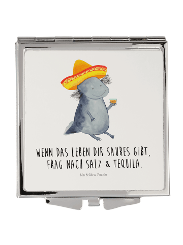 Mr. & Mrs. Panda Schminkspiegel Axolotl Tequila mit Spruch in Weiß