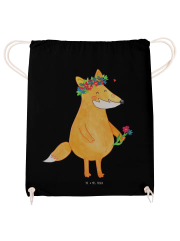 Mr. & Mrs. Panda gymnastiktasche Fuchs Blumen ohne Spruch in Schwarz