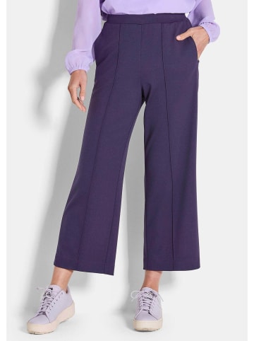 GOLDNER Kurzgröße: Culotte Verkürzte Jersey-Hose VERA mit Biesen in lila