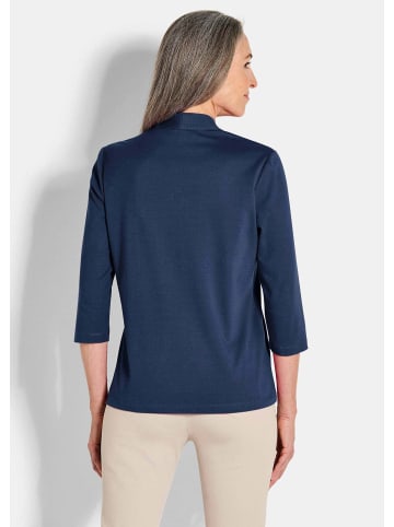 GOLDNER Shirt Elegantes Basic-Shirt mit V-Ausschnitt in marine