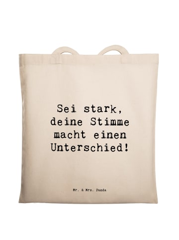 Mr. & Mrs. Panda Einkaufstasche Spruch Deine Stimme zählt mit Sp... in Creme