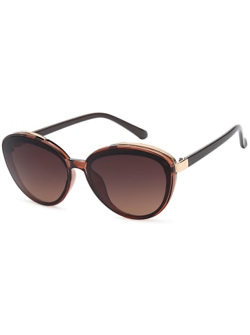 styleBREAKER Ovale Sonnenbrille in Braun-Mocca / Braun Getönt