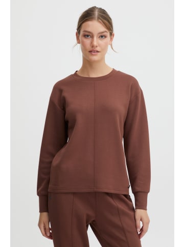 Oxmo Rundhalspullover OXPea 21800117-ME  Bequemes Sweatshirt mit Mittelnaht in Braun