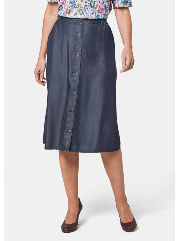 GOLDNER Kurzgröße:  Eleganter Midirock in A-Linie in dunkelmarine