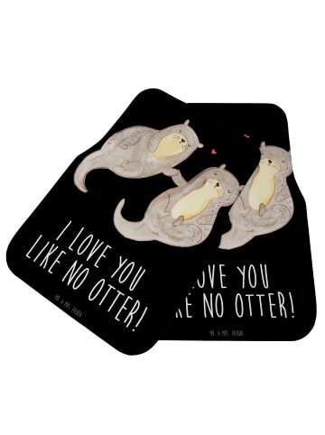 Mr. & Mrs. Panda Fußmatte Fürs Auto Otter Hände halten mit Spruch in Schwarz