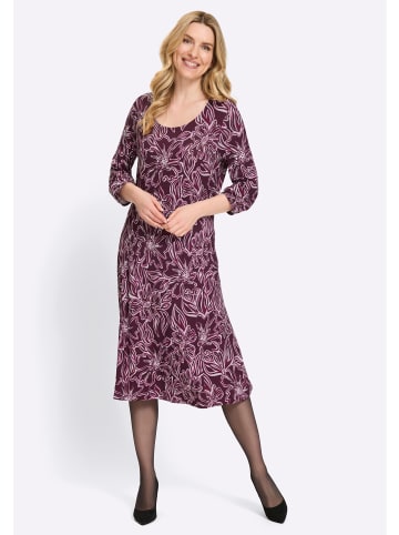Sieh an! Jersey-Kleid in burgund-flieder-bedruckt