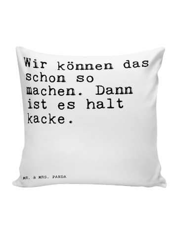Mr. & Mrs. Panda Sofa Kissen Wir können das schon... mit Spruch in Weiß