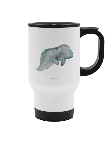 Mr. & Mrs. Panda edelstahl isolierbecher Seekuh Chillen ohne Spruch in Weiß