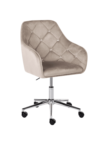 Beliani Bürostuhl VELORIA in Beige/Silber - (W) 60 x (H) 85 x (L) 60 cm