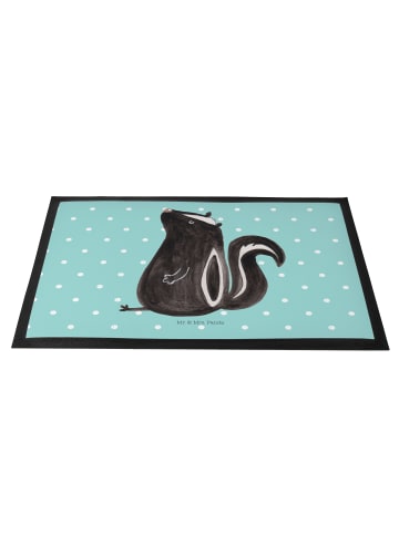 Mr. & Mrs. Panda fußmatte Stinktier Sitzen ohne Spruch in Türkis Pastell