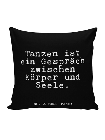 Mr. & Mrs. Panda Kopfkissen Tanzen ist ein Gespräch... mit Spruch in Schwarz