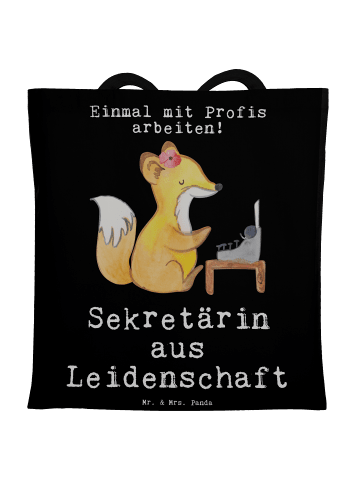 Mr. & Mrs. Panda Umhängetasche Sekretärin Leidenschaft mit Spruch in Schwarz
