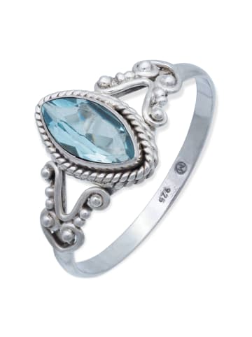 mantraroma 925er Silber - Ringe mit Blau Topas facettiert