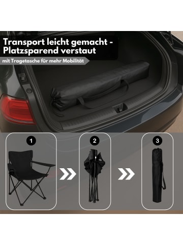 Coemo 4 Stk. Gartenstuhl faltbarer Campingstuhl  in Schwarz