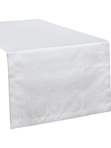 Curt Bauer Jacquard, Baumwollmischung Tischläufer Petito in weiß